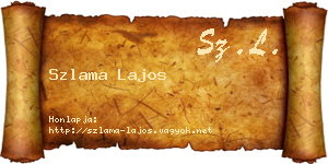 Szlama Lajos névjegykártya